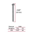 Clavo estandar para Madera 2 1/2 con cabeza bolsa 1kg 45022