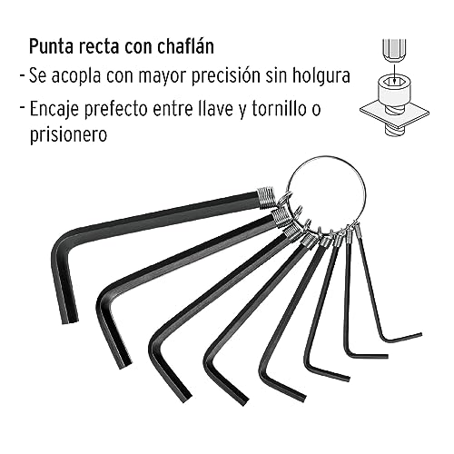 JUEGO DE LLAVES ALLEN MILIMETRICAS PRETUL 21851