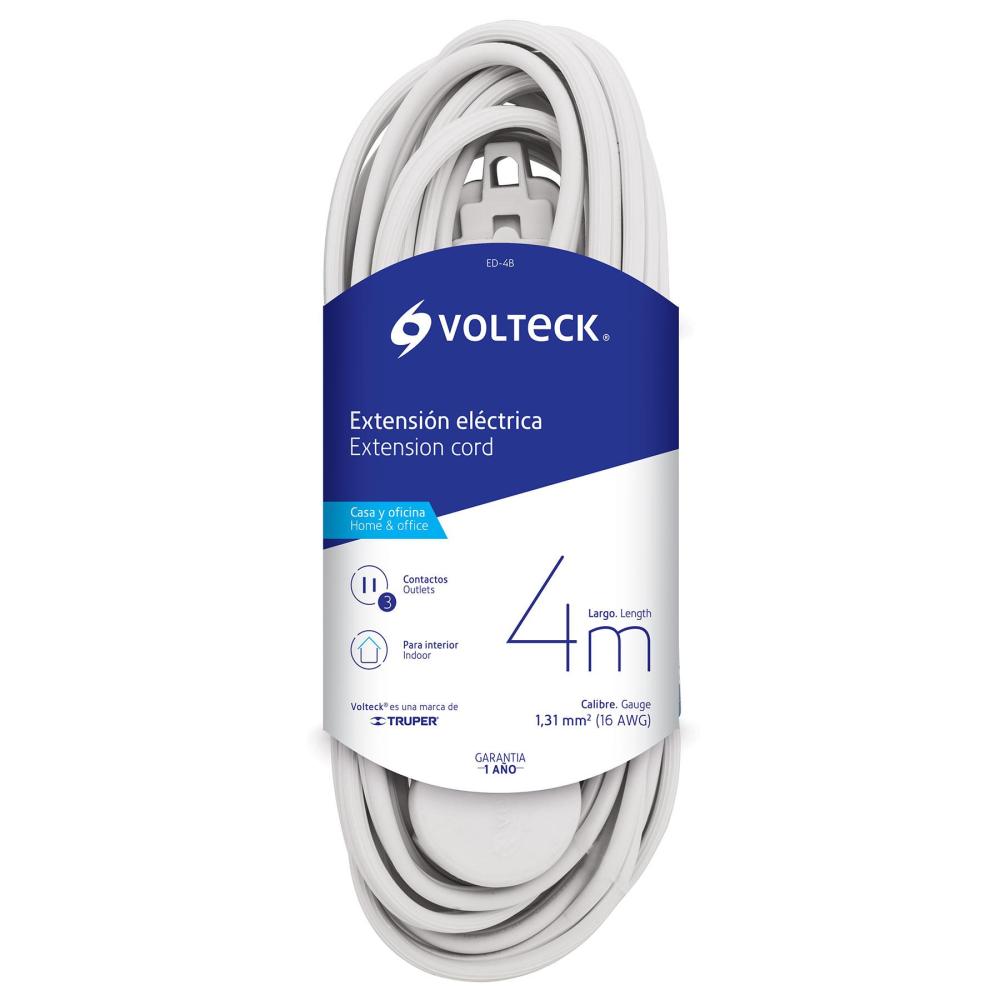 EXTENSION ELECTRICA DOM 4M CLAV PLANA VOLTECK (TRUPER) 48012