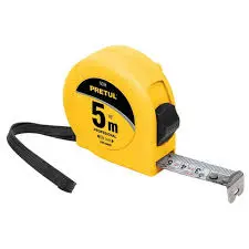 FLEXÓMETRO AMARILLO 5 M CINTA19 MM, EN TARJETA, PRETUL (TRUPER) 21606