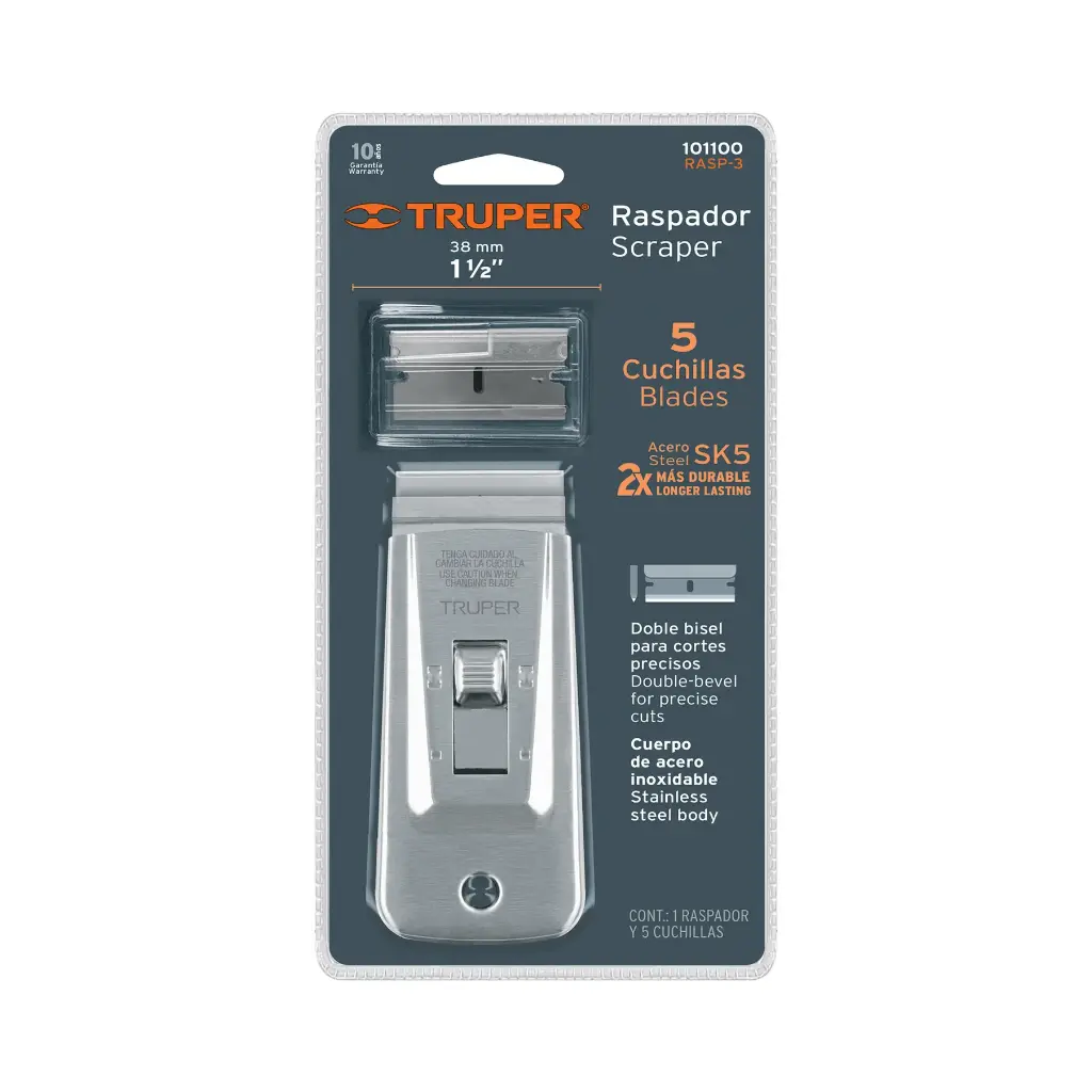 RASPADOR CON NAVAJA DE ACERO INOXIDABLE TRUPER 101100