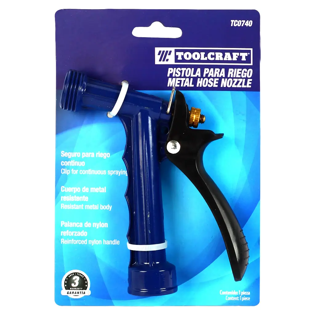 PISTOLA PARA RIEGO METALICA TRADICIONAL TOOLCRAFT TC0740