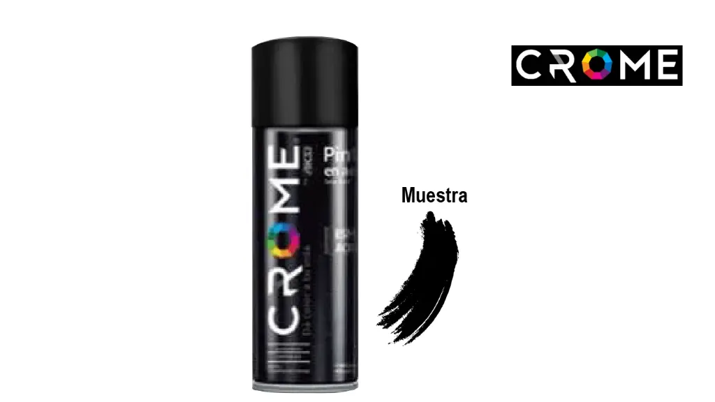 Pintura en aerosol negro mate CROME AKSI