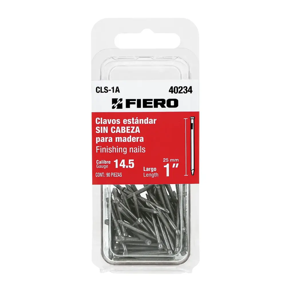 CLAVO PARA MADERA SIN CABEZA 1" BLISTER FIERO (TRUPER) 40234