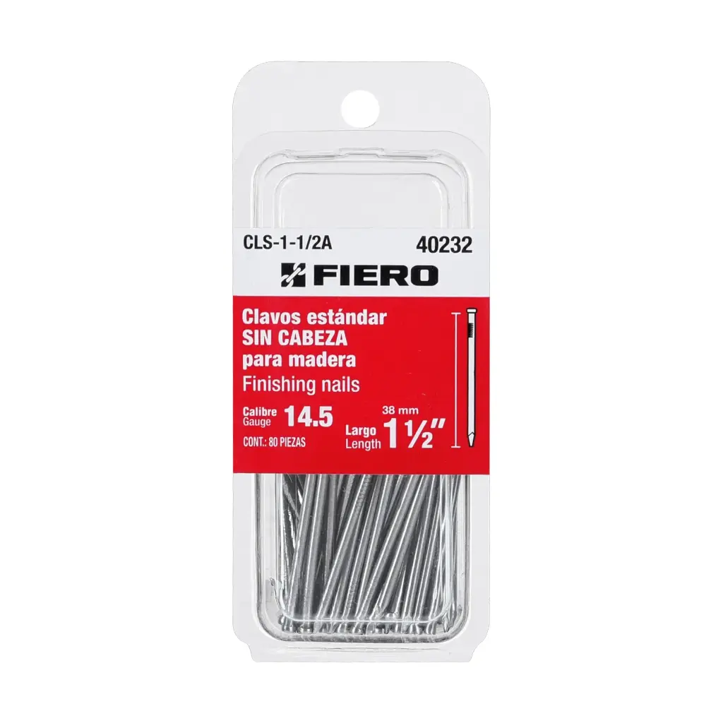 CLAVO PARA MADERA SIN CABEZA 1 1/2" BLISTER FIERO (TRUPER) 40232