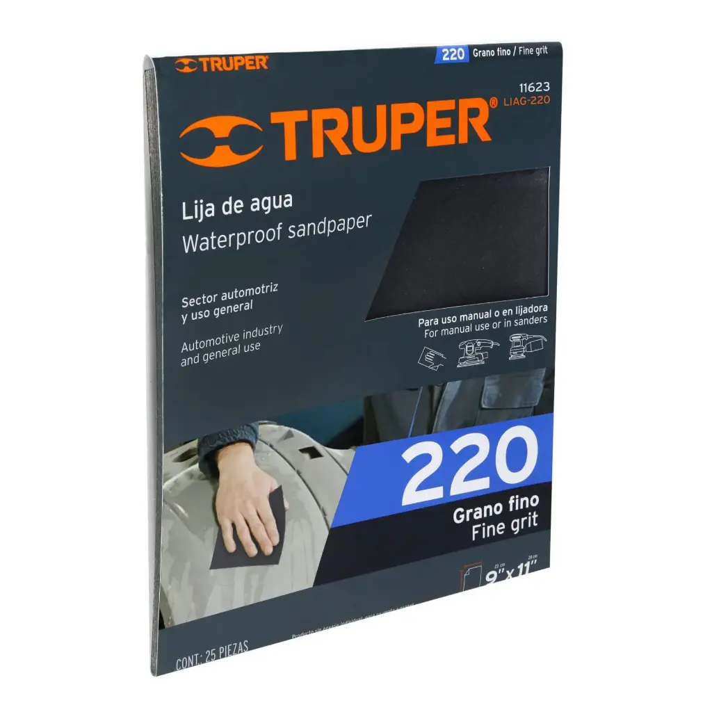 LIJA DE AGUA GRANO 220 TRUPER 11623