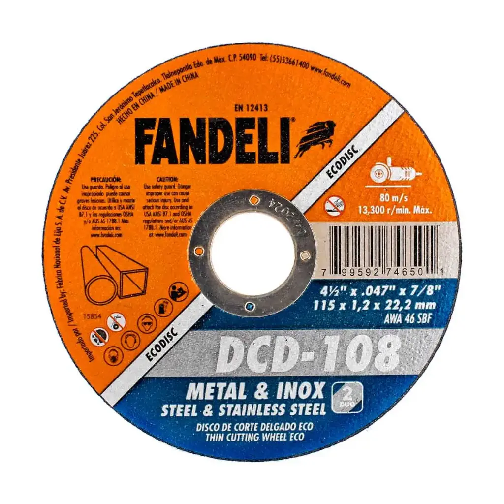 DISCO DE CORTE METAL 4 1/2" FANDELI DCD-108