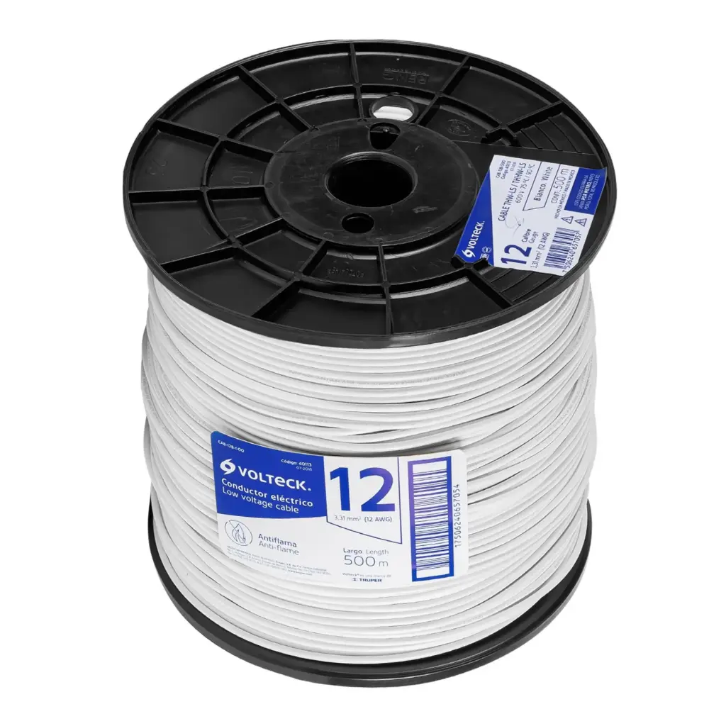 Cable electrico cal. 12 color blanco METRO 40113