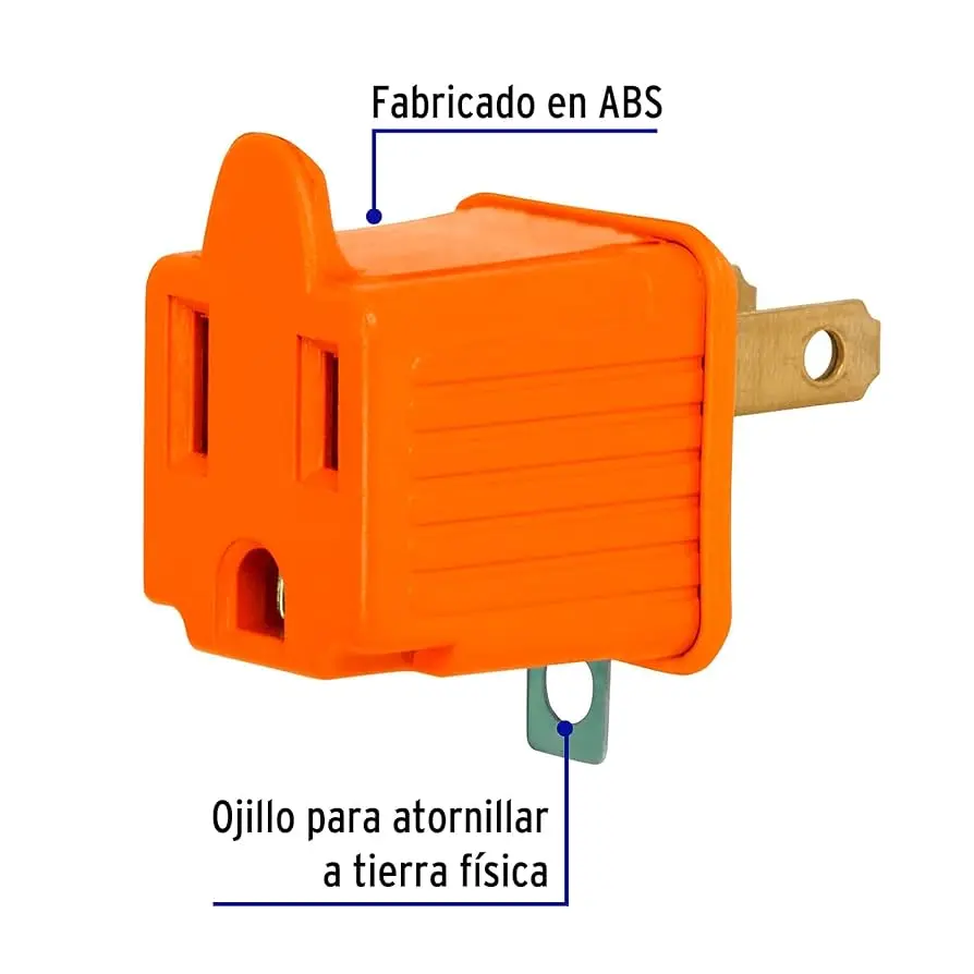 ADAPTADOR 3 A 2 NARANJA AKSI 117402