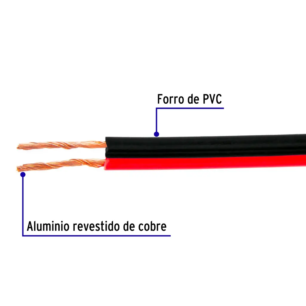 [046268] CABLE POLARIZADO BICOLOR P/BOCINA 18AWG VOLTECK 046268