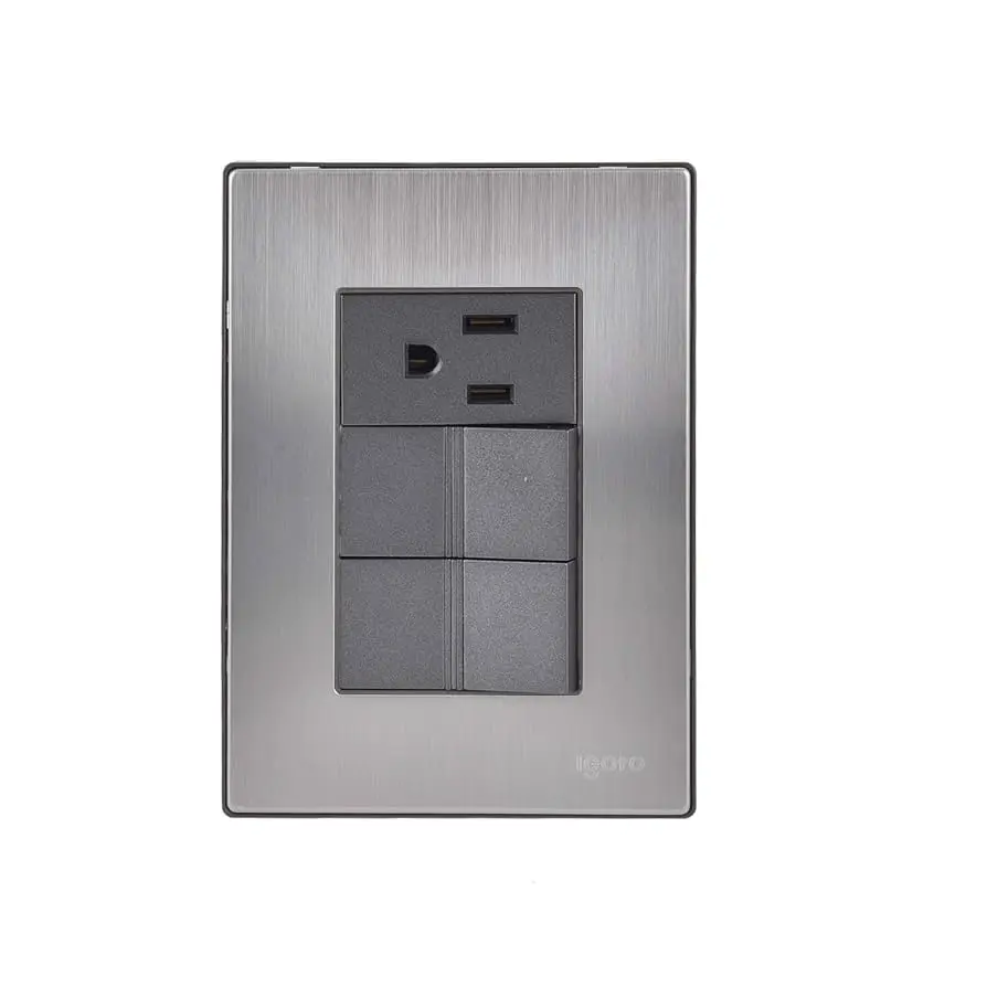 PLACA 2 APAG SENC Y 1 CONT ATERR INOX OXFORD IGOTO INOX2009