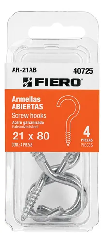 BLISTER CON 4 ARMELLAS ABIERTAS DE 21 x 80, FIERO (TRUPER) 40725