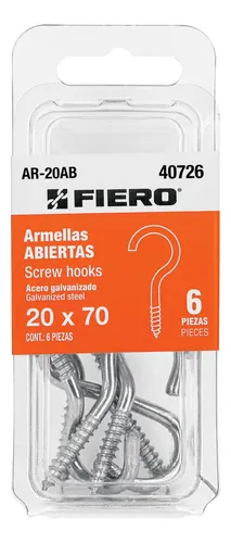 BLISTER CON 6 ARMELLAS ABIERTAS DE 20 x 70, FIERO (TRUPER) 40726