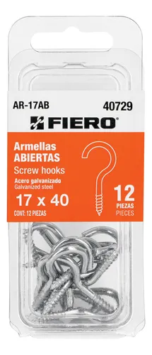 BLISTER CON 12 ARMELLAS ABIERTAS DE 17 x 40, FIERO (TRUPER) 40729