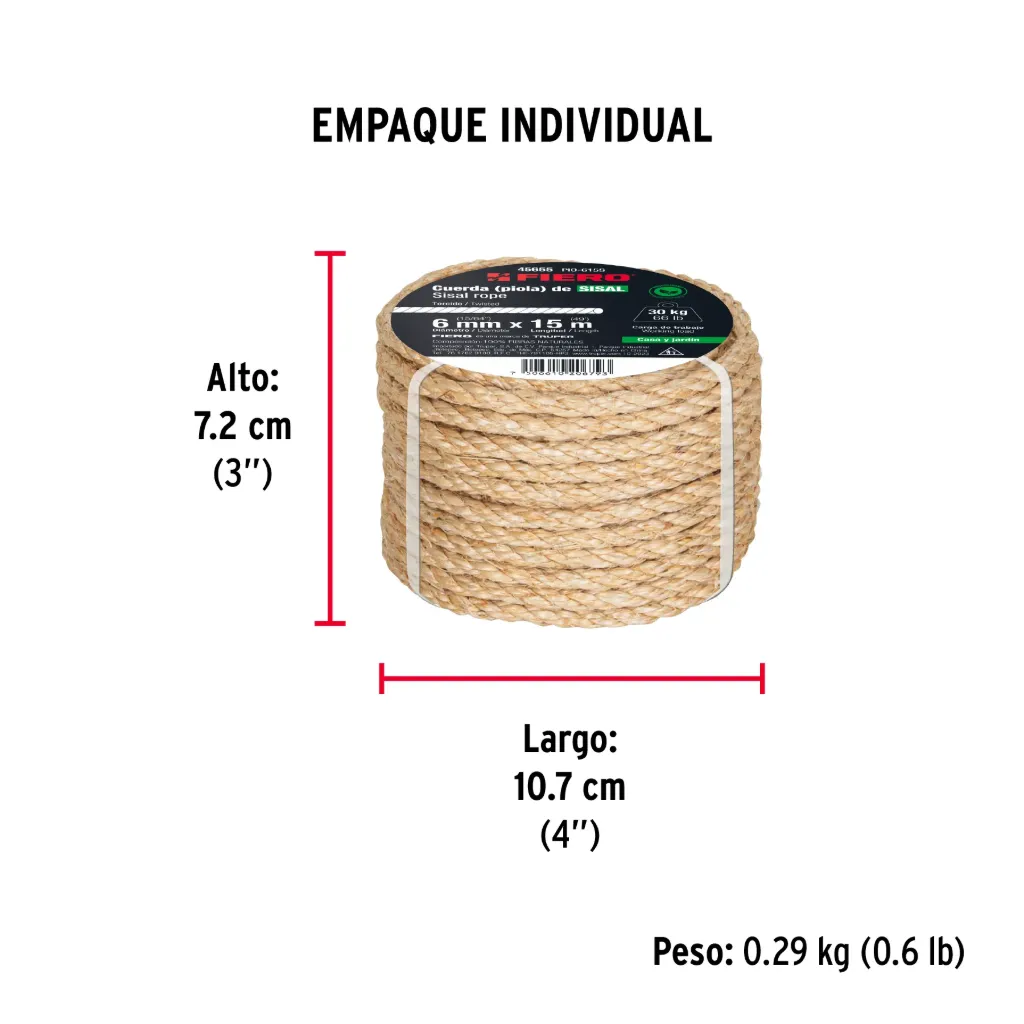 [45655] CUERDA (PIOLA) DE SISAL FIERO (TRUPER) 45655