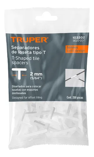 SEPARADOR DE LOSETA TIPO T 2MM TRUPER 103202