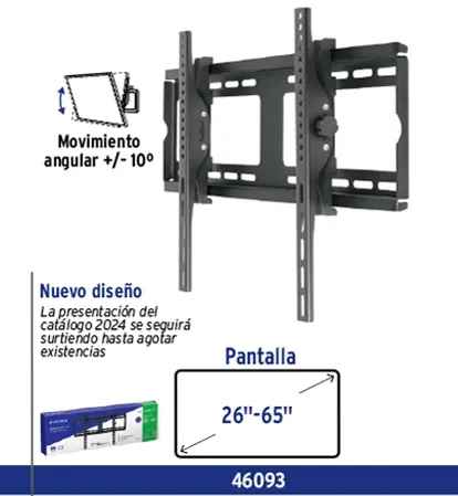 SOPORTE DE ACERO PARA PANTALLA CON MOVIMIENTO ANGULAR 26"-65" VOLTECK (TRUPER) 46093