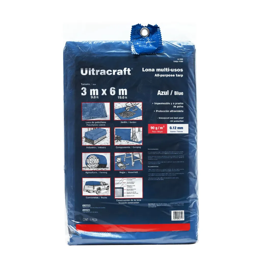 LONA 3X6M AZUL ULTRACRAFT (TRUPER) 41920