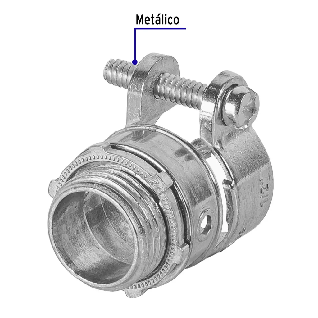 CONECTOR RECTO PARA TUBO FLXIBLE METALICO 1" VOLTECK (TRUPER) 47342