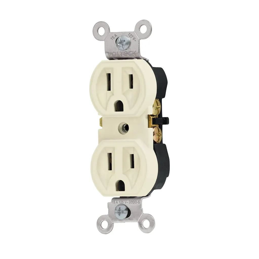 [48311] CONTACTO DUPLEX 2 POLOS 3 HILOS STANDARD MARFIL VOLTECK (TRUPER) 48311