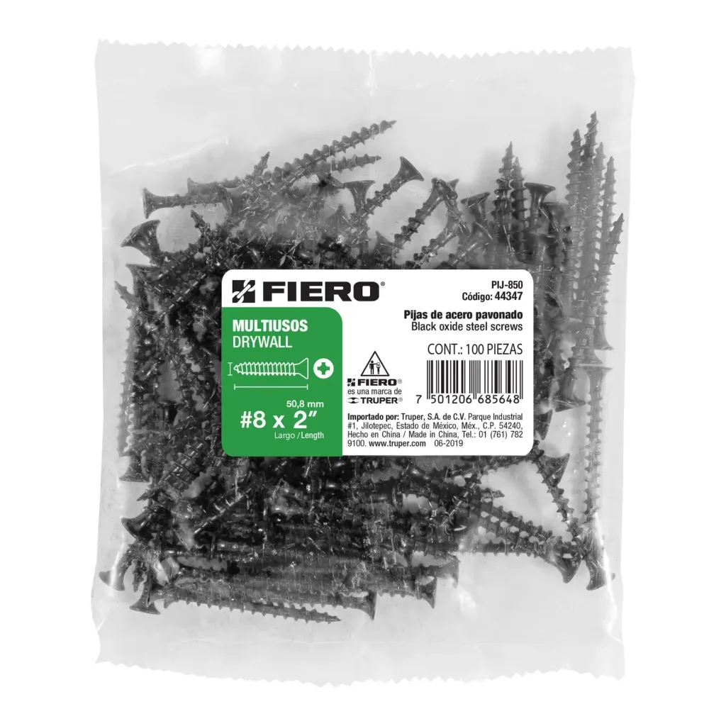 [44347] BOLSA 100 PIEZAS pijas #8 x 2'cabeza plana phillips multiusos FIERO TRUPER 44347
