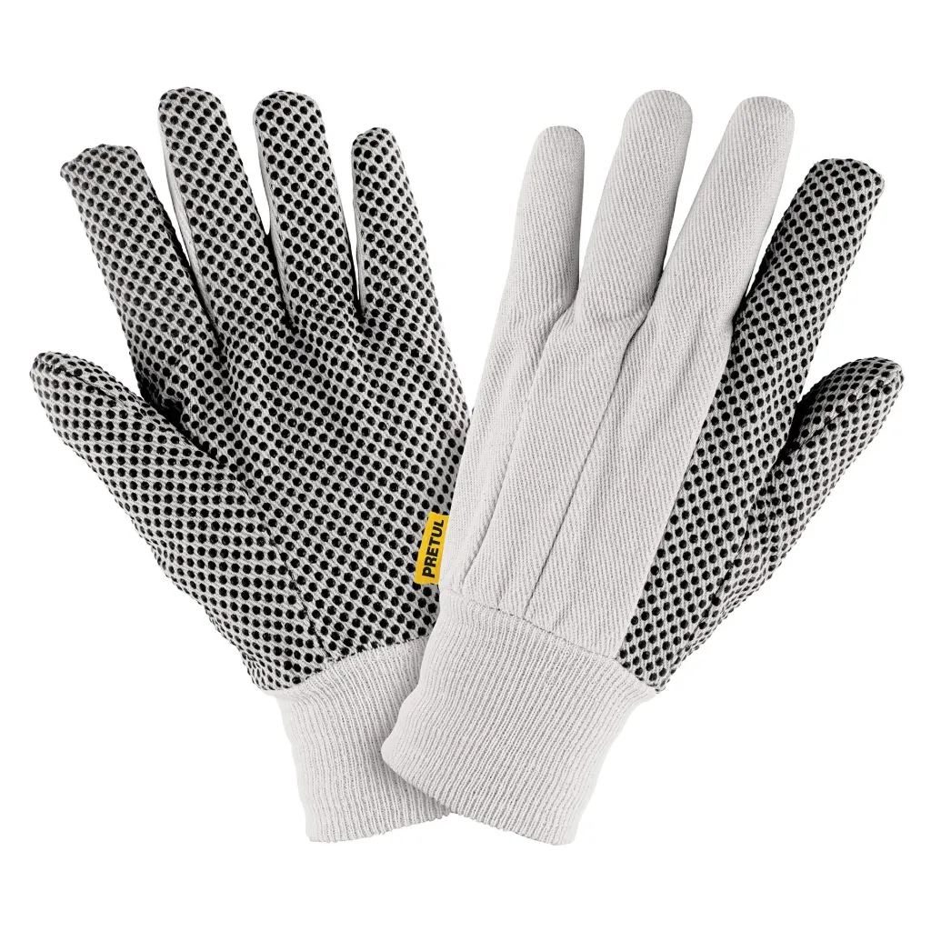 [20330] GUANTES DE ALGODON CON PUNTOS PVC EN PALMA UNITALLA PRETUL (TRUPER) 20330