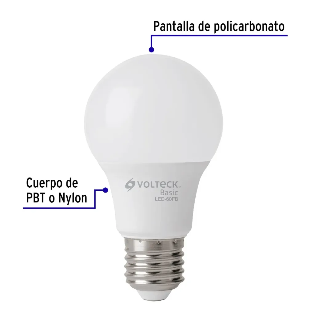 LAMPARA LED A19 8W LUZ DE DÍA VOLTECK BASIC (TRUPER) 28005