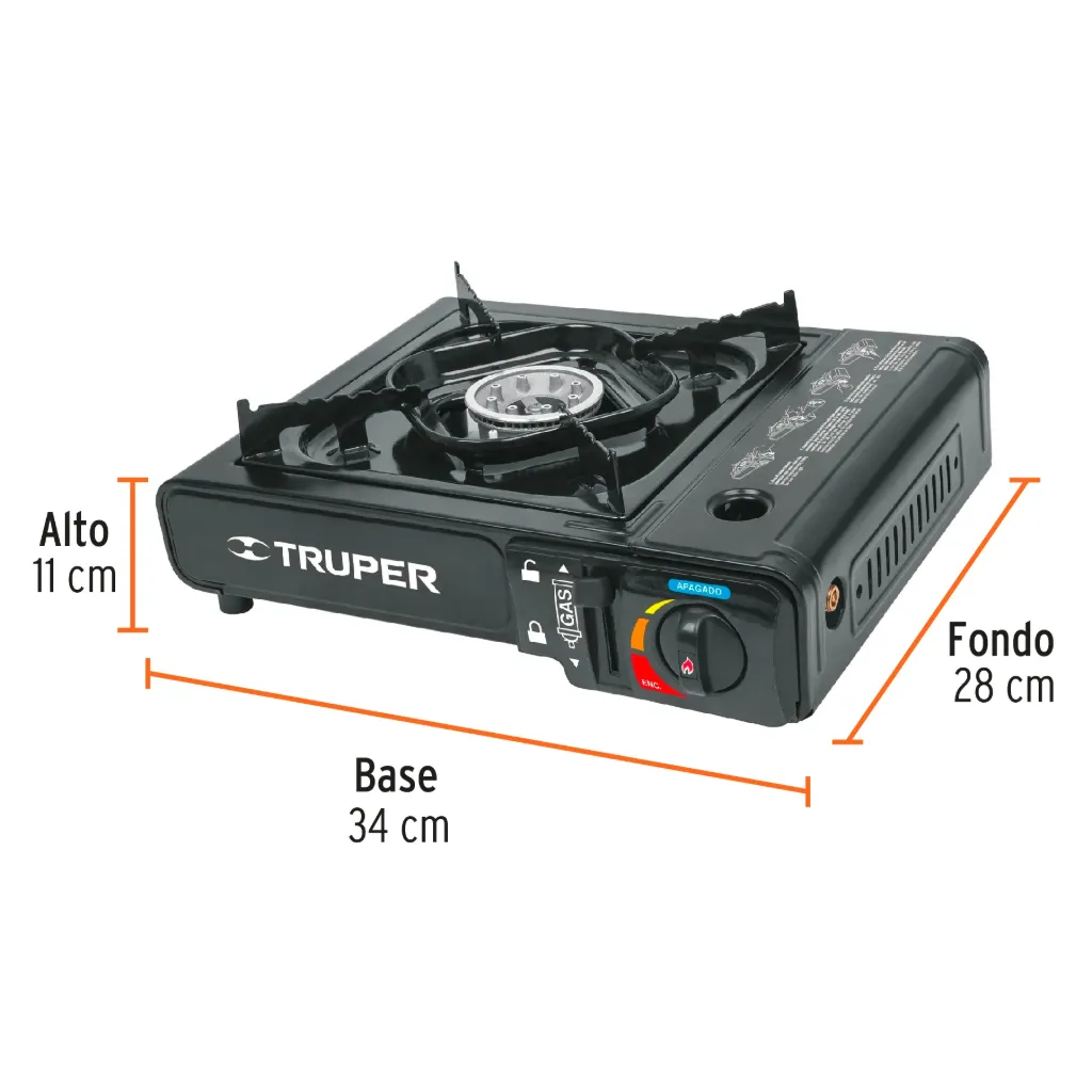ESTUFA PORTATIL DE GAS ENCENDIDO ELECTRONICO, TRUPER 15005