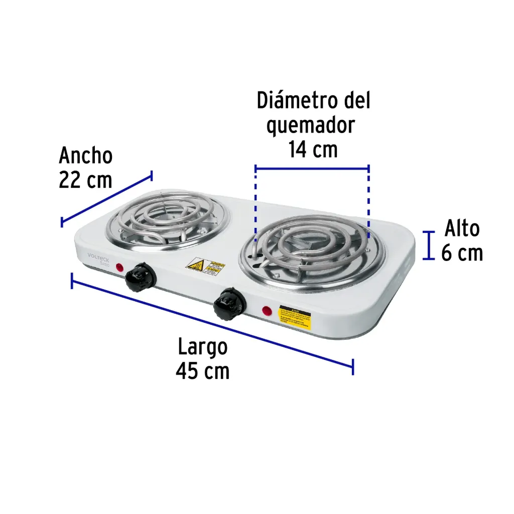 PARRILLA ELECTRICA DOBLE, VOLTECK BASIC (TRUPER) 23032