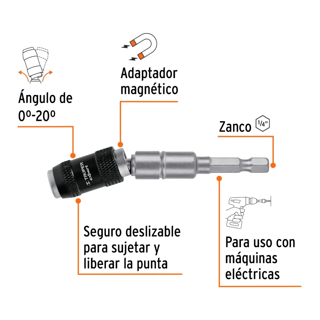 [101965] EXTENSION ARTICULADA MAGNETICA 4¾" PARA PUNTAS, TRUPER EXPERT 101965