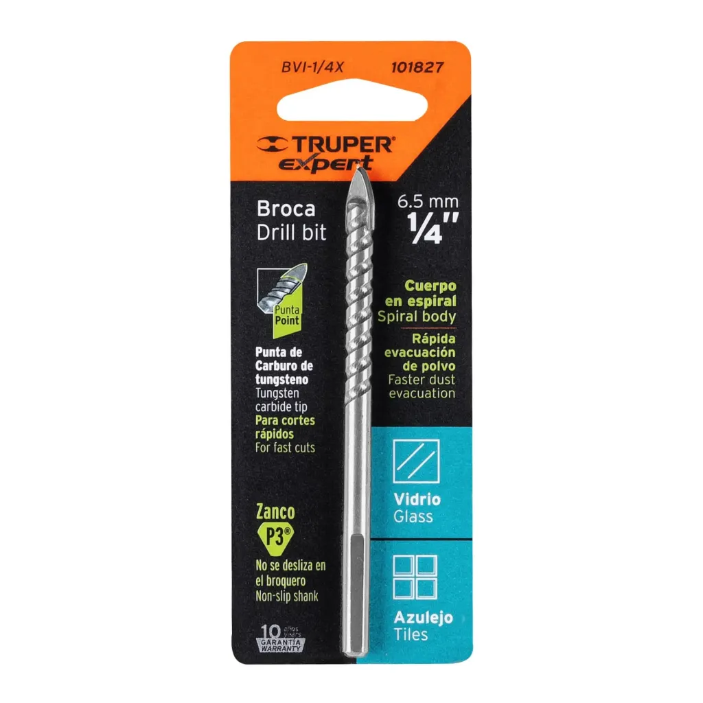 BROCA PARA VIDRIO Y AZULEJO 1/4", TRUPER EXPERT 101827