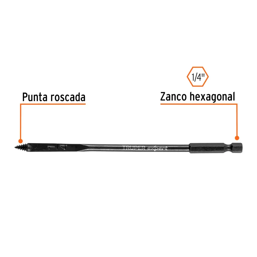 BROCA PLANA DE MANITA 1/4" PARA MADERA, TRUPER EXPERT 101496
