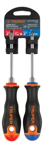 [19623] DUO DESARMADORES 3/16X4" MANGO COMFORT GRIP TRUPER 19623