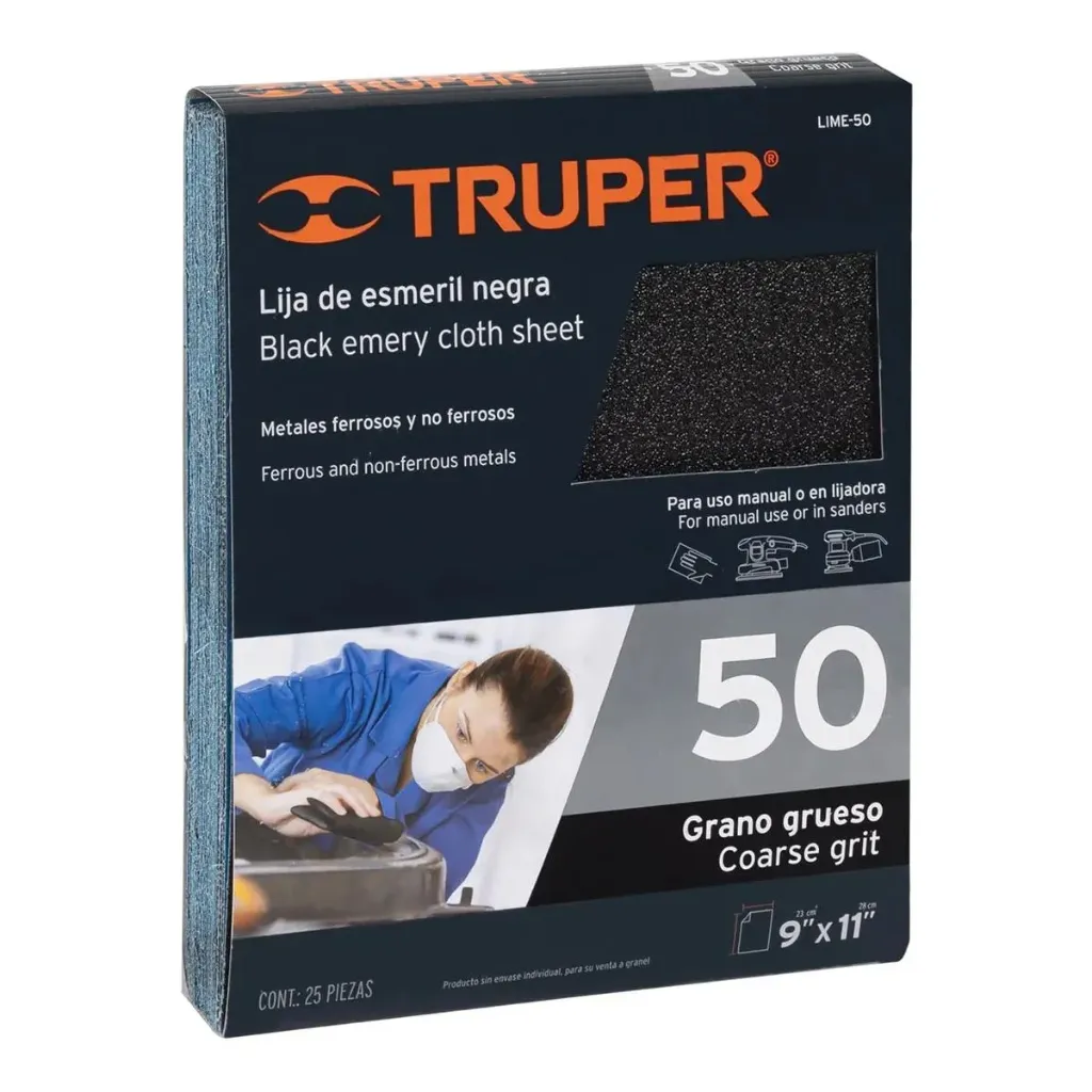 [11601] LIJA DE ESMERIL NEGRA GRANO 50 TRUPER 11601