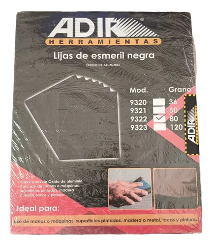 LIJA DE ESMERIL NEGRA GRANO 80 ADIR 9322