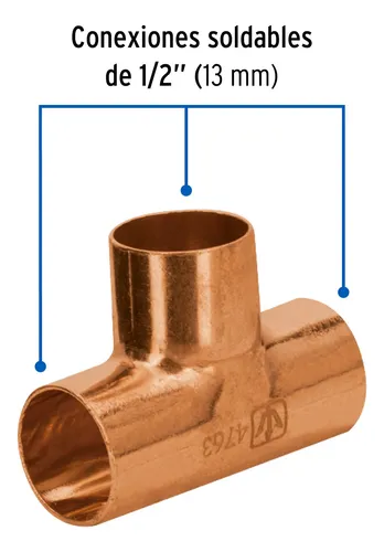 [49735] TEE SENCILLA COBRE-COBRE-COBRE 1/2" FOSET 49735