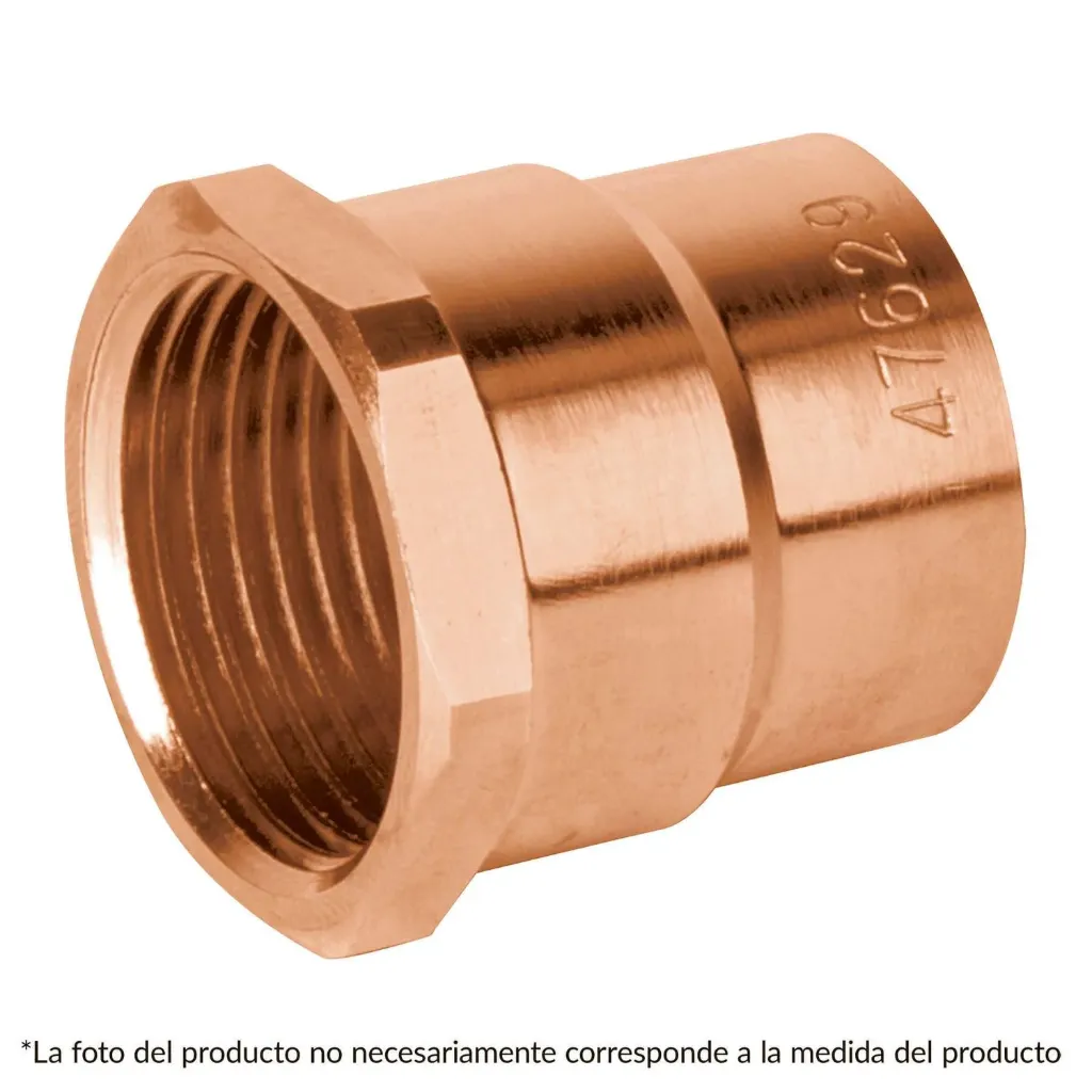 [49657] CONECTOR COBRE-ROSCA INTERIOR 3/4 FOSET 49657