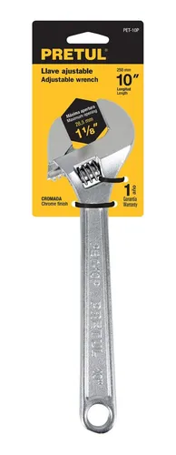 LLAVE AJUSTABLE (PERICO) CROMADA 10" PRETUL (TRUPER) 21816