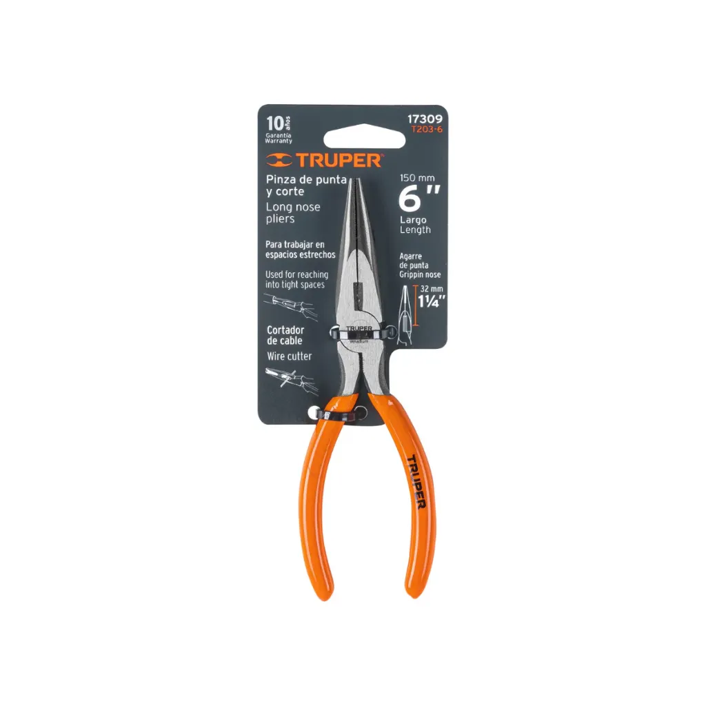 PINZA DE PUNTA Y CORTE 6" TRUPER 17309