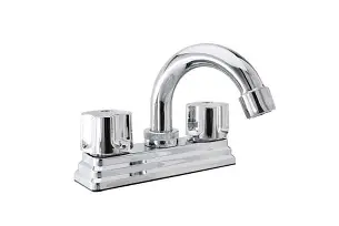 MEZCLADORA LAVABO CUERPO LATON  CUBIERTA Y MANERAL ABS ANBEC 10412