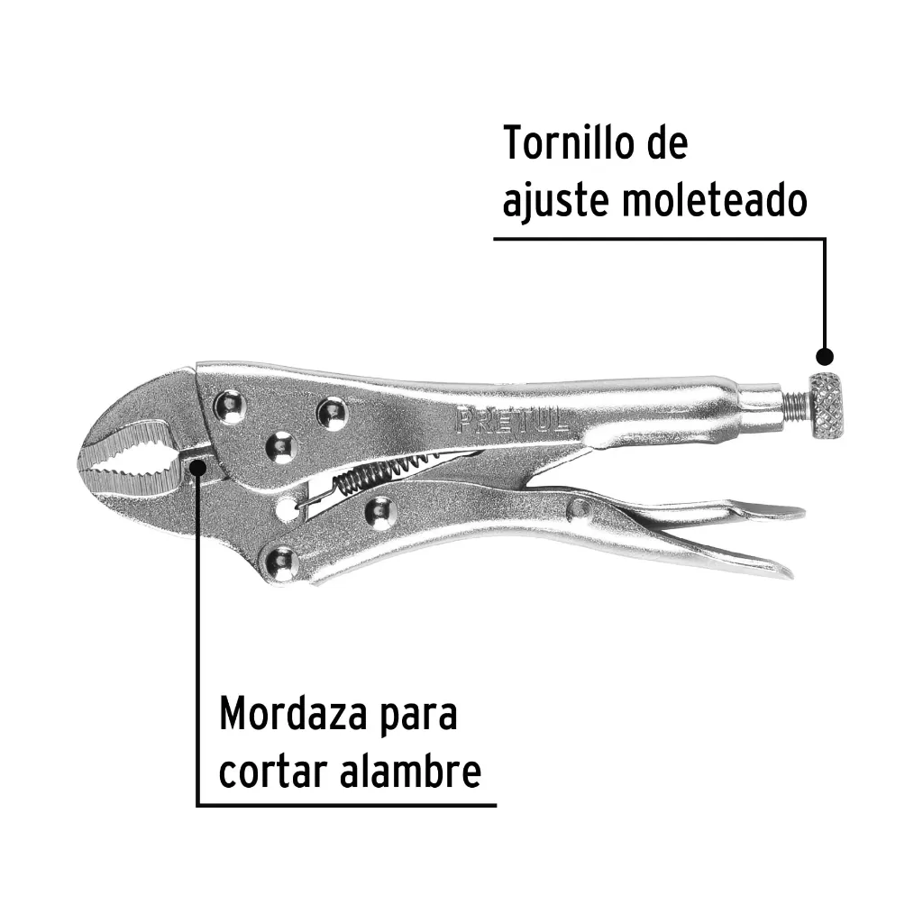 PINZA DE PRESION 5" MORDAZA  CURVA PRETUL (TRUPER) 22706
