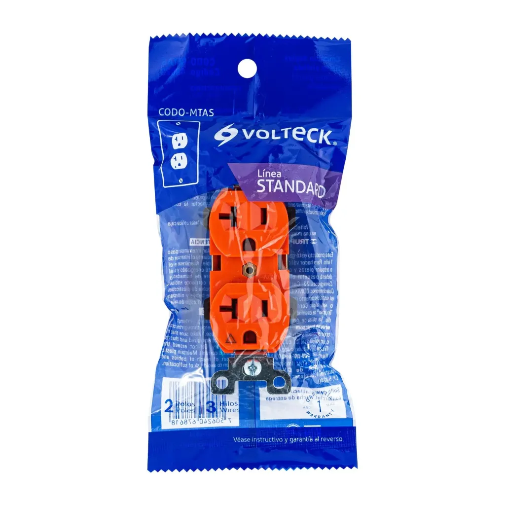 CONTACTO DUPLEX DE TIERRA AISLADA 20A LINEA ESTANDAR VOLTECK 48022 TRUPER
