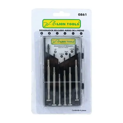 DESARMADOR DE RELOJERO JGO 6PZS LION  TOOLS 0861