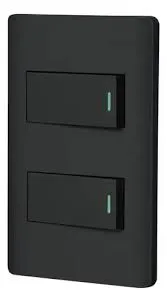 PLACA ARMADA NEGRA 1 INTERRUPTOR Y 1 DE 3 VIAS 1 MOD LISBOA VOLTECK (TRUPER) 47888
