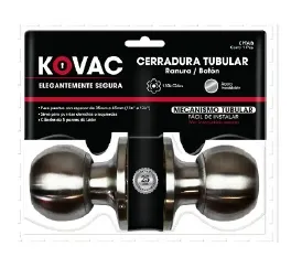 CERRADURA POMO BAÑO BOT-RAN AC. INOX BLISTER KOVAC CPTAIB