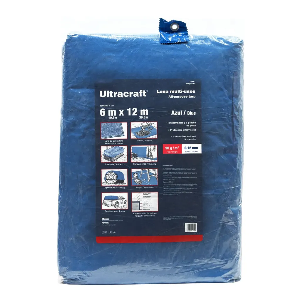 LONA 6X12M AZUL ULTRACRAFT (TRUPER) 41929
