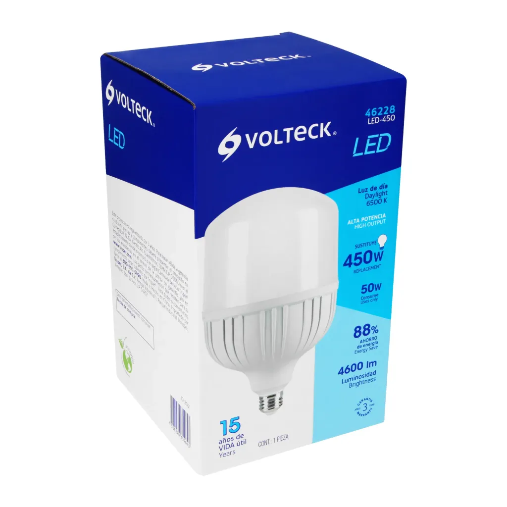 LAMPARA LED ALTA POTENCIA E26 50W LUZ DE DIA VOLTECK (TRUPER) 46228