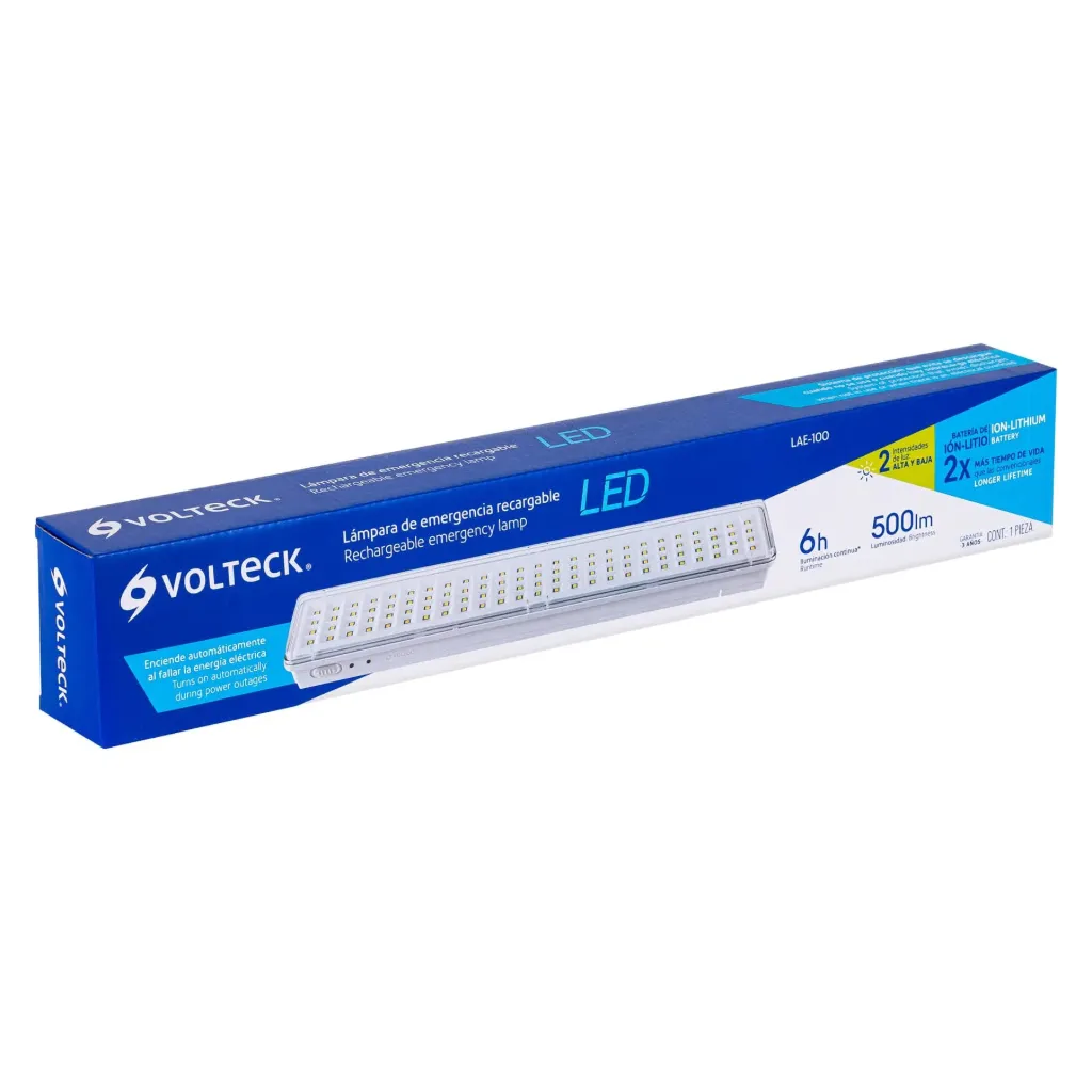 LUMINARIOS DE EMERGENCIA RECARGABLES 500LM-250LM VOLTECK (TRUPER) 43009