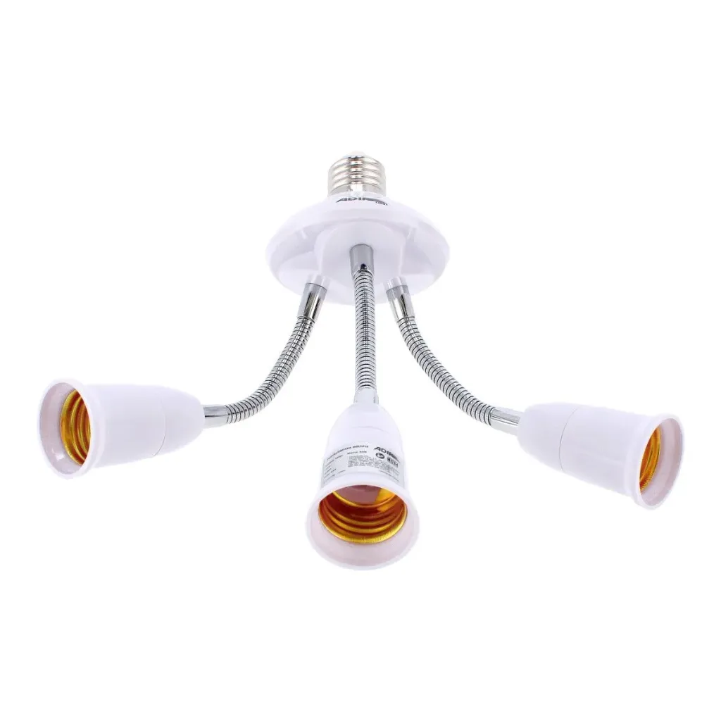 PORTALAMPARA CON 3 BRAZOS FLEXIBLES BASE E27 ADIR