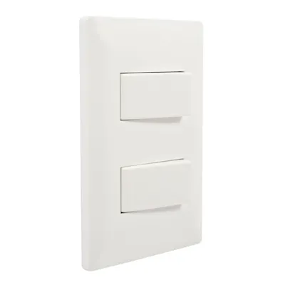 PLACA CON 2 APAGADORES SENCILLOS BLANCO KOE FLEXIMATIC